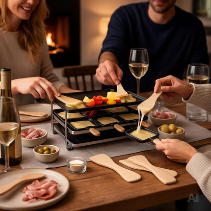 8x Raclette Schaber aus Holz - Praktische Racletteschieber / Käse-Spachtel für Raclette-Pfännchen