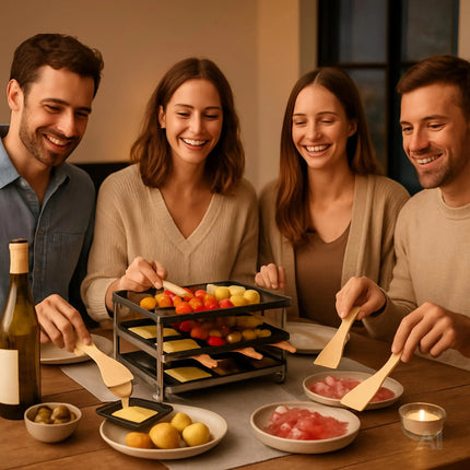 8x Raclette Schaber aus Holz - Praktische Racletteschieber / Käse-Spachtel für Raclette-Pfännchen
