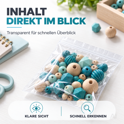 500x Druckverschlussbeutel Zip Set - reißfest & transparent Plastikbeutel Plastiktüten