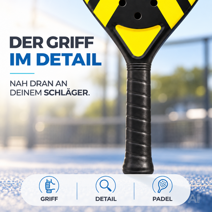 2er Padelschläger Erwachsene – Padel Set mit Meshtasche für Einsteiger & Fortgeschrittene, Padel Rackets für Training & Match (2er Set Gelb & Pink)