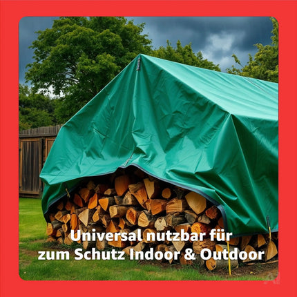 Abdeckplane Plane 200 g/m² grün - Plane mit Ösen wasserdicht & Gartenplane & Schutzplane, Allzweckplane - grün, Bauplane für Zeltunterlage - Gewebeplane - für Zeltplane & Camping