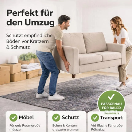 Abdeckvlies Malervlies 50m x 1m 180g/m² – Rutschfestes Schutzvlies für Boden, Möbel & Umzug – Reißfestes Allzweckvlies für Renovierung & Malerarbeiten