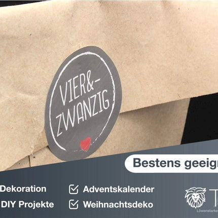 Adventskalender Aufkleber Etiketten Sticker Zahlen Buttons 1-24 Ed. 1 – Detailansicht 2