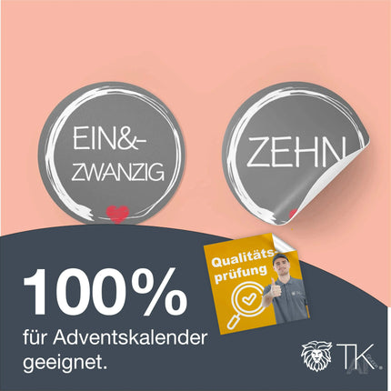 Adventskalender Aufkleber Etiketten Sticker Zahlen Buttons 1-24 Ed. 1 – Detailansicht 5