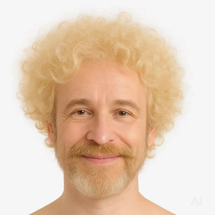 Afro Perücke – Voluminöse Lockenperücke für Fasching, Karneval & Mottopartys (Blond)