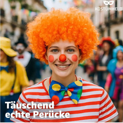 Afro Perücke – Voluminöse Lockenperücke für Fasching, Karneval & Mottopartys (Orange)