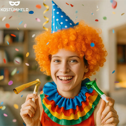 Afro Perücke – Voluminöse Lockenperücke für Fasching, Karneval & Mottopartys (Orange)