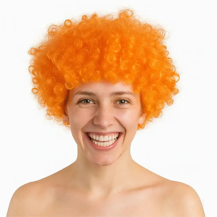 Afro Perücke – Voluminöse Lockenperücke für Fasching, Karneval & Mottopartys (Orange)