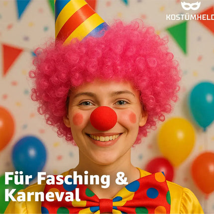 Afro Perücke – Voluminöse Lockenperücke für Fasching, Karneval & Mottopartys (Pink)