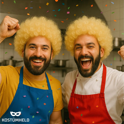 Afro Perücke – Voluminöse Lockenperücke für Fasching, Karneval & Mottopartys (Blond)