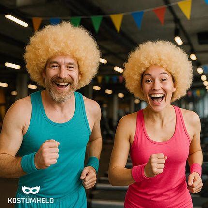 Afro Perücke – Voluminöse Lockenperücke für Fasching, Karneval & Mottopartys (Blond)