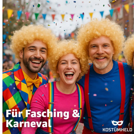 Afro Perücke – Voluminöse Lockenperücke für Fasching, Karneval & Mottopartys (Blond)