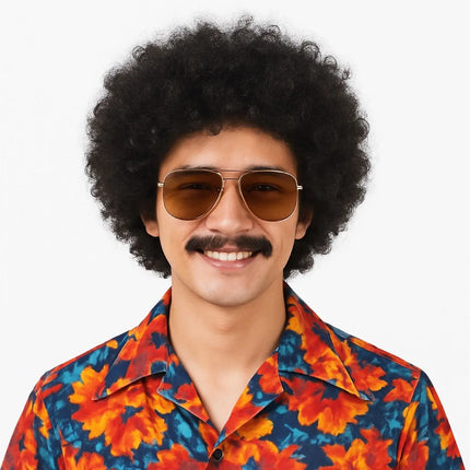 Afro Perücke – Voluminöse Lockenperücke für Fasching, Karneval & Mottopartys (Schwarz)