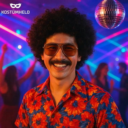 Afro Perücke – Voluminöse Lockenperücke für Fasching, Karneval & Mottopartys (Schwarz)