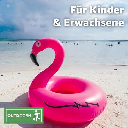 Aufblasbar Flamingo Schwimmring - pink mit 1x Getränkehalter - Pool & Wasser - Luftmatratze für Pool für Kinder & Erwachsene