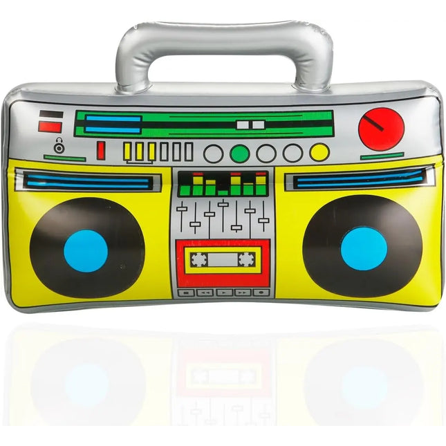 Aufblasbarer 80er 90er Ghettoblaster ca 45 x 42 cm Hip Hop Radio Walkman - Fasching & Karneval - Outfit Party Accessoires Kostüm Bad Taste Assi Retro