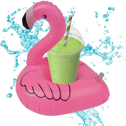 Aufblasbarer Flamingo Getränkehalter - Schwimmender Becher & Dosenhalter für Poolpartys - aufblasbar Schwimmreif