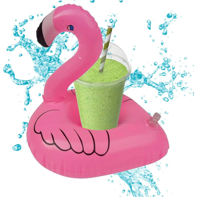 Aufblasbarer Flamingo Getränkehalter - Schwimmender Becher & Dosenhalter für Poolpartys - aufblasbar Schwimmreif