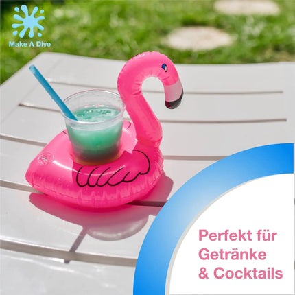 Aufblasbarer Flamingo Getränkehalter - Schwimmender Becher & Dosenhalter für Poolpartys - aufblasbar Schwimmreif