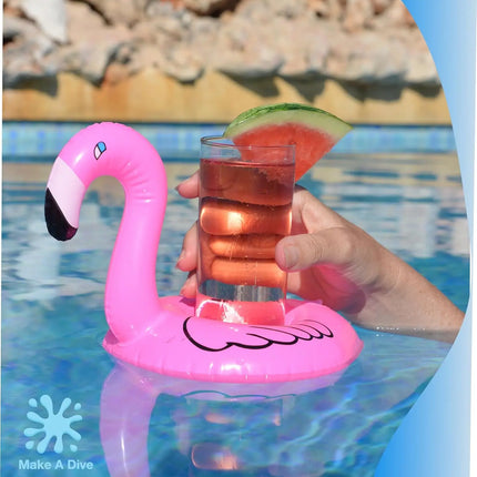 Aufblasbarer Flamingo Getränkehalter - Schwimmender Becher & Dosenhalter für Poolpartys - aufblasbar Schwimmreif