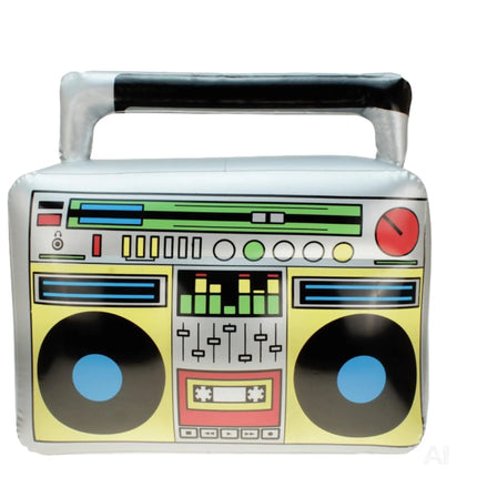 Aufblasbarer Ghettoblaster ca 45 x 42 cm – Hip Hop Radio Walkman – 80er 90er Fasching & Karneval
