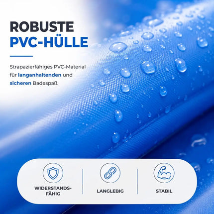 Aufblasbarer Pool rund – Aufstellpool für Kinder & Erwachsene – Gartenpool aus strapazierfähigem PVC für Badespaß im Sommer (∅114 cm)