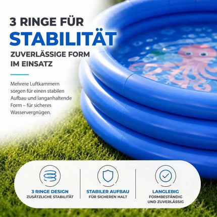 Aufblasbarer Pool rund – Aufstellpool für Kinder & Erwachsene – Gartenpool aus strapazierfähigem PVC für Badespaß im Sommer (∅76 cm)