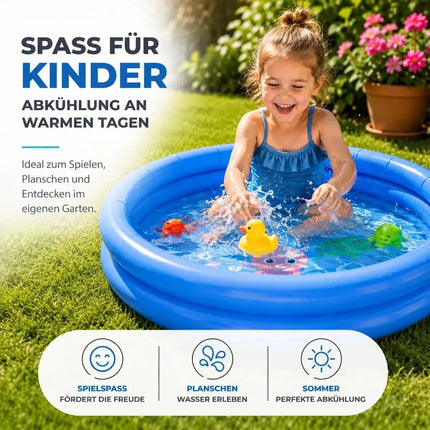 Aufblasbarer Pool rund – Aufstellpool für Kinder & Erwachsene – Gartenpool aus strapazierfähigem PVC für Badespaß im Sommer (∅76 cm)