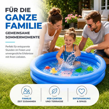 Aufblasbarer Pool rund – Aufstellpool für Kinder & Erwachsene – Gartenpool aus strapazierfähigem PVC für Badespaß im Sommer (∅76 cm)