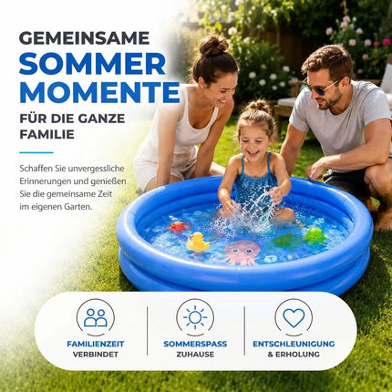 Aufblasbarer Pool rund – Aufstellpool für Kinder & Erwachsene – Gartenpool aus strapazierfähigem PVC für Badespaß im Sommer (∅76 cm)