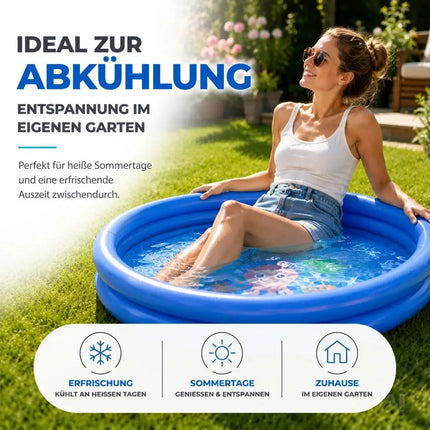 Aufblasbarer Pool rund – Aufstellpool für Kinder & Erwachsene – Gartenpool aus strapazierfähigem PVC für Badespaß im Sommer (∅76 cm)