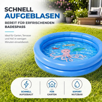 Aufblasbarer Pool rund – Aufstellpool für Kinder & Erwachsene – Gartenpool aus strapazierfähigem PVC für Badespaß im Sommer (∅76 cm)