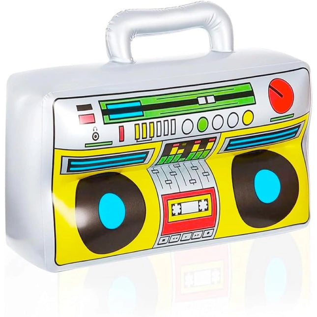 Aufblasbarer Retro Ghettoblaster Fasching ca 45 x 42 cm Hip Hop Radio Walkman 80er 90er Outfit Party