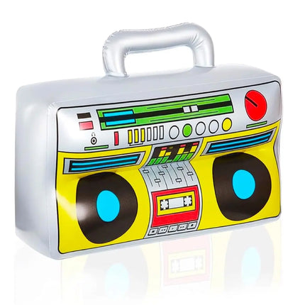 Aufblasbarer Retro Ghettoblaster ca 45 x 42 cm – Hip Hop Radio Walkman – 80er 90er Outfit Party Accessoires Kostüm – Fasching Karneval Bad Taste Assi