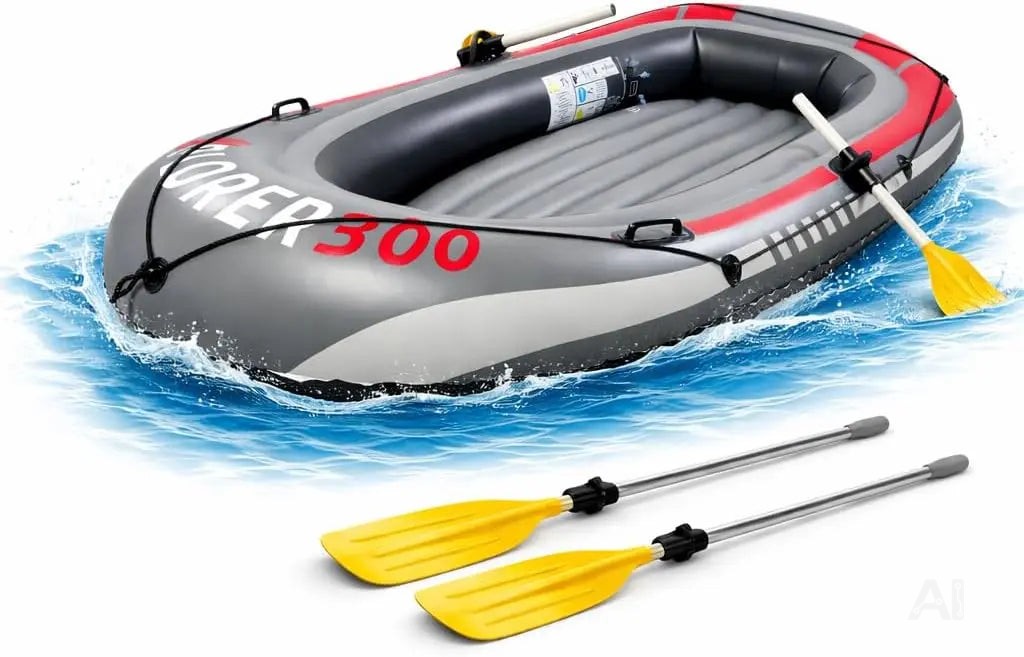 Aufblasbares Schlauchboot 220 x 110 cm – Paddelboot & Ruderboot für Kinder & Erwachsene – inkl. Paddel & Halteseilen