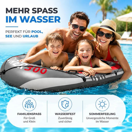 Aufblasbares Schlauchboot 220 x 110 cm – Paddelboot & Ruderboot für Kinder & Erwachsene – inkl. Paddel & Halteseilen