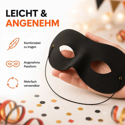 Augenmaske Bandit Zorro – schwarze Einbrecher Maske für Kinder & Erwachsene, ideal für Fasching & Karneval