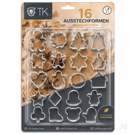 20x Ausstecher Weihnachten & Advent Motive Set - Keksausstecher zum Backen