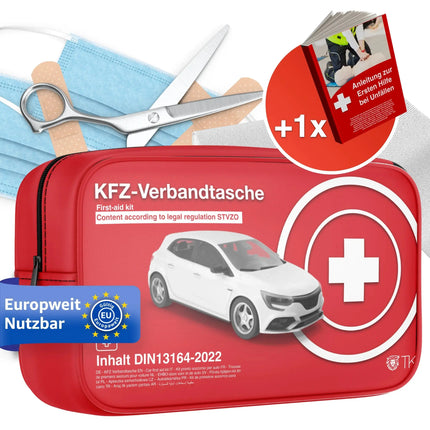 Auto Verbandstasche - Neue Norm 2025 - zertifiziert DIN 13164 - STVO