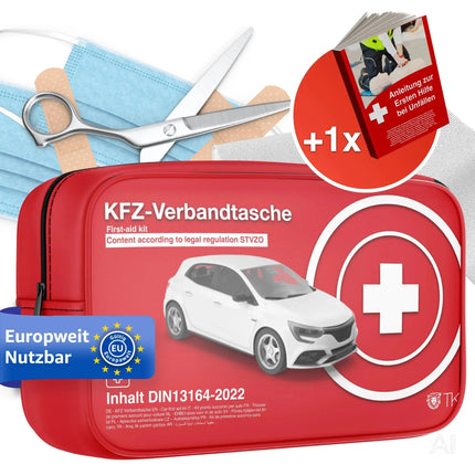 Auto Verbandstasche - Neue Norm 2025 - zertifiziert DIN 13164 - STVO