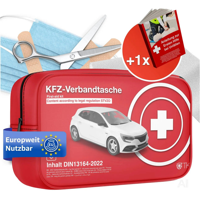 Auto Verbandstasche - Neue Norm 2026 - zertifiziert DIN 13164 - STVO