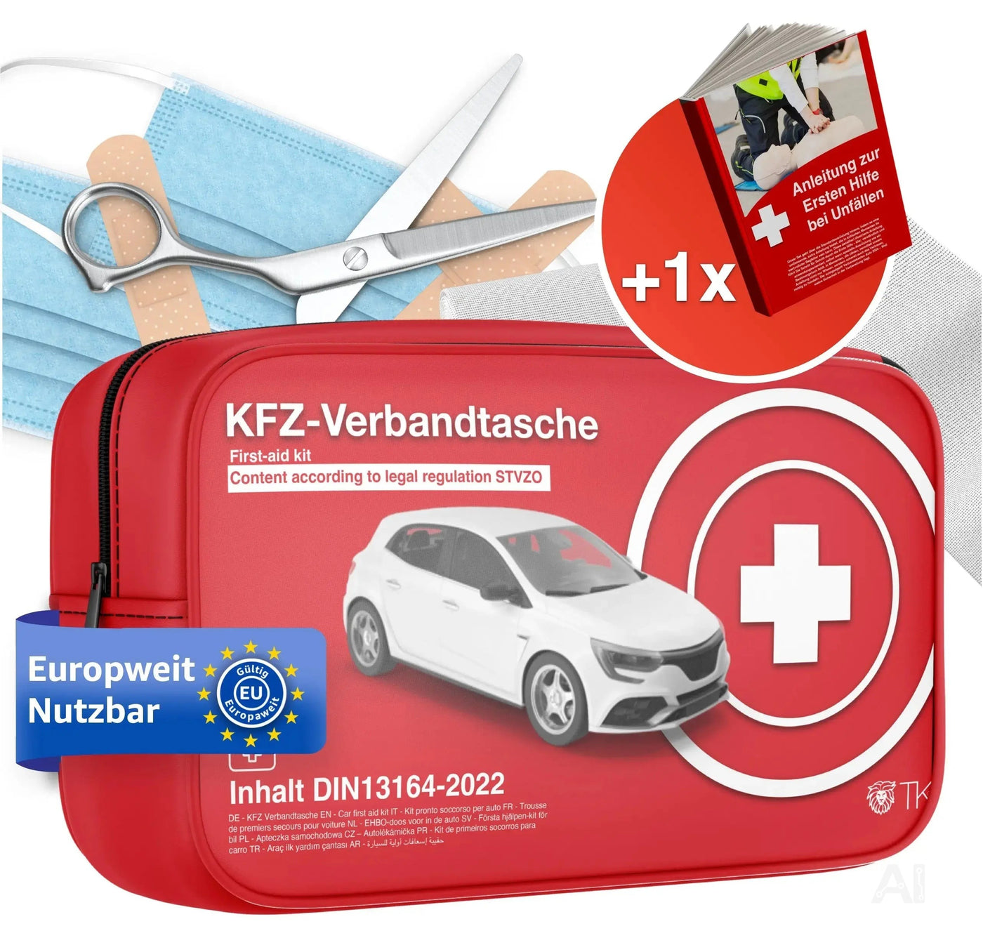 Auto Verbandstasche - Neue Norm 2026 - zertifiziert DIN 13164 - STVO