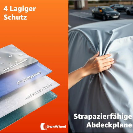 Autoschutzhülle wasserdicht & Autoabdeckung für Schutz & Abdeckung von Auto, PKW - Fahrzeug: Autoplane in Einheitsgröße