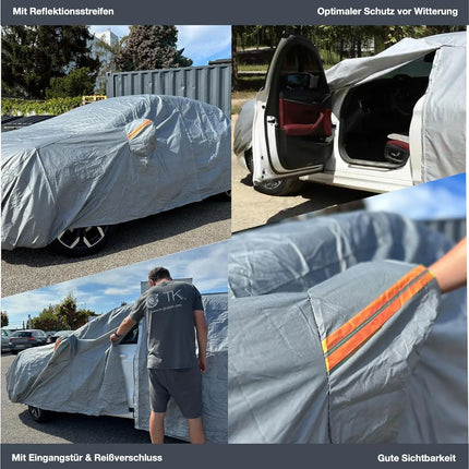 Autoschutzhülle Auto Abdeckung - Car Cover - Autoplane Silber Hülle Plane wasserdicht