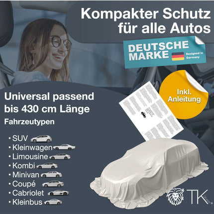 Autoschutzhülle Auto Abdeckung - Car Cover - Autoplane Silber Hülle Plane wasserdicht