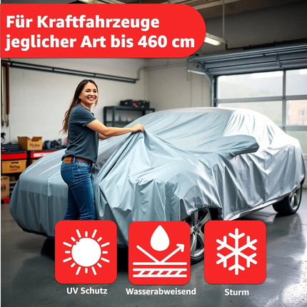 Autoschutzhülle Auto Abdeckung - Car Cover - Autoplane Silber Hülle Plane wasserdicht