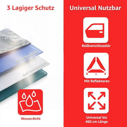 Autoschutzhülle Auto Abdeckung - Car Cover - Autoplane Silber Hülle Plane wasserdicht
