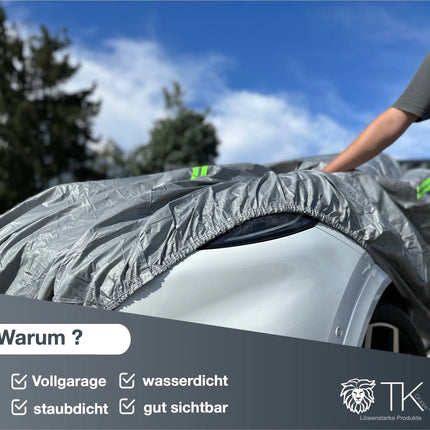 Autoschutzhülle Premium Auto Abdeckung - Car Cover - Autoplane Silber Hülle Plane wasserdicht