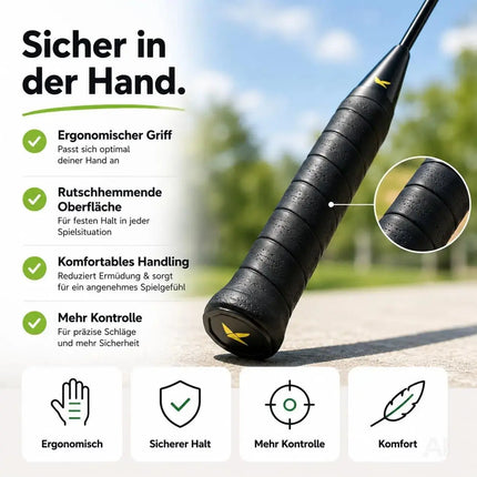 Badminton Set 2 Schläger - Erwachsene & Kinder mit Badmintonball & Schlägertasche – Freizeit Set – Detailansicht 6