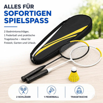 Badminton Set mit 2 Schlägern, Badmintonball & Tragetasche – Federball Set für Erwachsene – Detailansicht 8